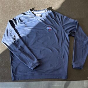 Peter Millar Blue Long Sleeve Shirt with Tulsa University embroidered